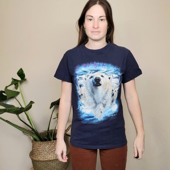 Polar Bear Graphic Tee Navy Small - Picture 2 of 7